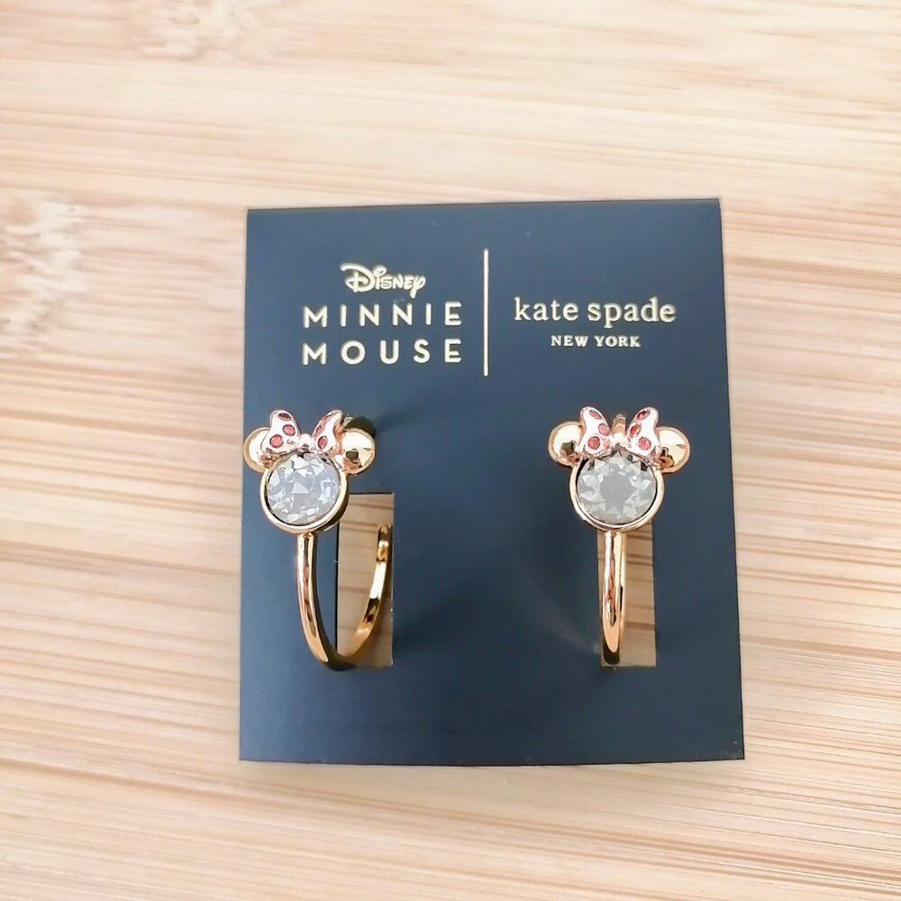 Minnie Mouse Gold Hoop Earrings by Kate Spade